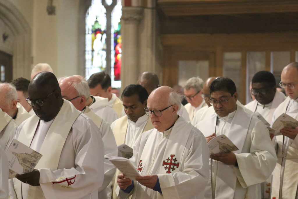 Priests of the Shrewsbury Diocese at the Chrism Mass in Shrewsbury Cathedral 2026